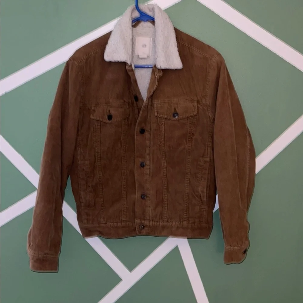 H&M Brown and White Jacket Corduroy
